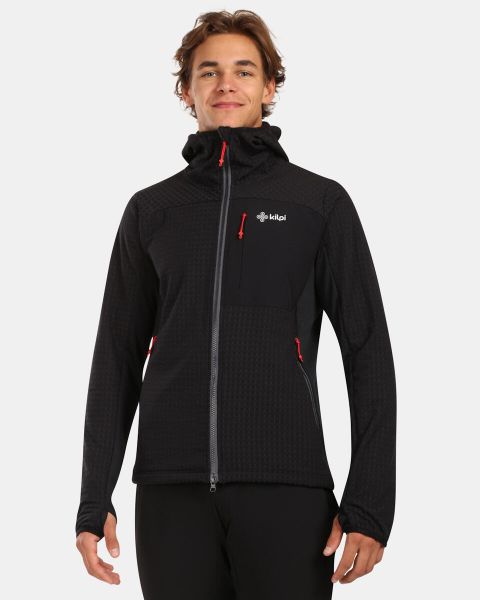 Męska bluza polarowa z kapturem Kilpi FRENI-M. Czarne bluzy z kapturem Kilpi, m, bez wzorów, z materiału, z kapturem. Za 215.49 zł.