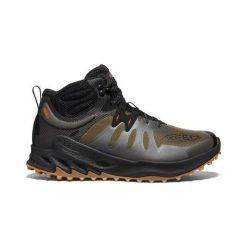 Keen Buty turystyczne męskie ZIONIC MID WP DARK OLIVE/SCARLET IBIS r.44. Zielone buty turystyczne Keen, bez wzorów, z gumy, bez zapięcia, trekkingowe. Za 419.89 zł.