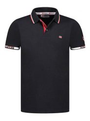 Geographical Norway Koszulka polo "Kauge" w kolorze czarnym rozmiar: M. Czarne koszulki polo sportowe Geographical Norway, m, bez wzorów, z bawełny, bez kołnierzyka, bez ramiączek. Za 88.02 zł.