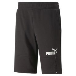 Spodenki Puma Essentials Block Tape, Mężczyźni. Czarne szorty Puma, m, bez wzorów, z bawełny, sportowe. Za 290.00 zł.
