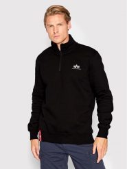 Alpha Industries Bluza Half Zip 108308 Czarny Regular Fit. Czarne bluzy Alpha Industries, m, bez wzorów, z bawełny, bez kaptura. Za 119.99 zł.