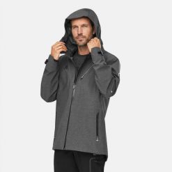 Kurtka trekkingowa hardshell męska Alpinus Stromlo. Czarne kurtki Alpinus, l, bez wzorów, z hardshellu, z kapturem. Za 599.00 zł.