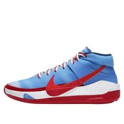 Buty koszykarskie męskie Nike KD 13 Hardwood Classics. Niebieskie buty do koszykówki Nike, za kostkę, bez zapięcia, do koszykówki. Za 924.00 zł.
