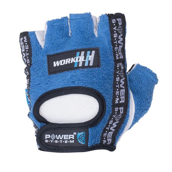 Rękawiczki na siłownię POWER SYSTEM Workout. Niebieskie rękawiczki POWER SYSTEM, bez wzorów. Za 30.00 zł.