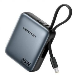 Powerbank Vention 10000mAh 35W PD z wbudowanym kablem USB-C szary. Szare powerbanki Vention. Za 163.99 zł.