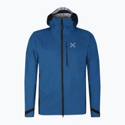 Kurtka przeciwdeszczowa męska Montura Vertigo 3L. Niebieskie kurtki MONTURA, l, bez wzorów, bez kaptura. Za 999.99 zł.