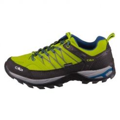 Buty trekkingowe męskie CMP Rigel Low WP. Czarne trekkingi CMP, bez wzorów, z materiału, bez zapięcia. W wyprzedaży za 359.99 zł.