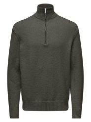 ONLY & SONS Sweter "James" w kolorze ciemnoszarym rozmiar: XL. Szare swetry nierozpinane Only & Sons, xl, bez wzorów, bez kołnierzyka, bez ramiączek. Za 219.95 zł.