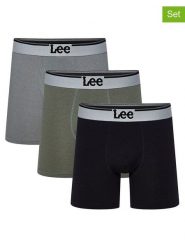 LEE Underwear Bokserki (3 pary) "Raymar" w kolorze czarnym, oliwkowym i szarym rozmiar: XL. Brązowe bokserki LEE Underwear, xl, bez wzorów. Za 74.11 zł.