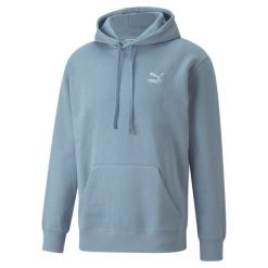 Bluza z kapturem Puma Classics Small Logo FL. Niebieskie bluzy z kapturem Puma, m, bez wzorów, z bawełny, z kapturem. Za 242.95 zł.