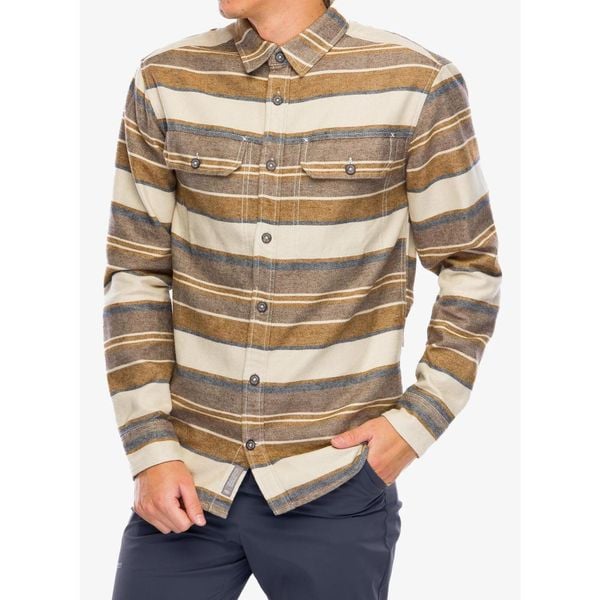 Koszula turystyczna męska Royal Robbins Clouds Rest Hemp LS. Brązowe koszule ROYAL ROBBINS, m, bez wzorów, bez kołnierzyka, bez ramiączek. Za 399.00 zł.