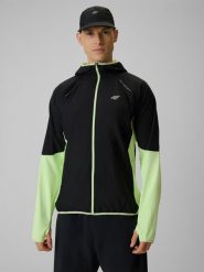 4F Bluza do biegania regular z kapturem męska - żółta S. Żółte bluzy 4F, l, bez wzorów, z kapturem. Za 249.99 zł.