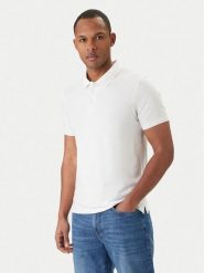 Calvin Klein Polo LV04LF200G Biały Slim Fit. Białe koszulki polo CALVIN KLEIN, m, bez wzorów, z bawełny, bez kołnierzyka, bez ramiączek. Za 289.99 zł.