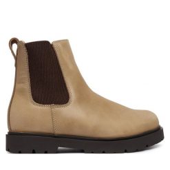 Sztyblety Birkenstock. Brązowe botki sznurowane Birkenstock, bez wzorów, bez obcasa, bez zapięcia. Za 854.99 zł.