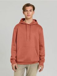 Bluza hoodie basic - pomarańczowy. Brązowe bluzy bez kaptura Sinsay, l, bez wzorów, bez kaptura. W wyprzedaży za 17.99 zł.