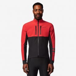 Kurtka rowerowa szosowa męska Van Rysel EDR zimowa. Czarne kurtki VAN RYSEL, na zimę, l, bez wzorów, z materiału, bez kaptura. Za 269.99 zł.