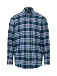 Andrew James koszula flanelowa Mężczyźni Regular Fit Bawełna (100%) niebieski|zielony, M. Niebieskie koszule Andrew James, m, bez wzorów, z bawełny, bez kołnierzyka, bez ramiączek. Za 249.95 zł.