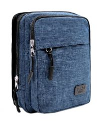Torebka, Granatowa Saszetka z Regulowanym Paskiem, Męska Listonoszka, Zapinana na Zamek -Pako Jeans. Niebieskie torby na ramię Pako Jeans, bez wzorów, z jeansu, na ramię, małe, bez dodatków. Za 49.00 zł.
