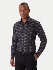 HUGO Koszula Ermo 50555775 Czarny Casual Fit. Czarne koszule Hugo, m, bez wzorów, z bawełny, bez kołnierzyka, bez ramiączek. Za 499.99 zł.