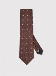 PAKO LORENTE – Brązowy krawat we wzór. Brązowe krawaty i muchy Pako Lorente, bez wzorów, z poliesteru. Za 99.99 zł.