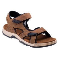Skórzane Sandały Męskie Lucibel. Brązowe sandały Hi-tec, bez zapięcia. Za 238.99 zł.
