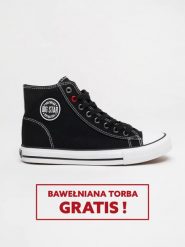 Trampki męskie wysokie czarne JJ174603 906. Czarne trampki BIG STAR, m, bez wzorów, bez zapięcia. W wyprzedaży za 88.99 zł.