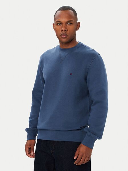 Tommy Hilfiger Bluza Seasonal MW0MW40000 Niebieski Regular Fit. Niebieskie bluzy Tommy Hilfiger, m, bez wzorów, z syntetyku, bez kaptura. Za 409.99 zł.