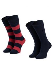 Tommy Hilfiger Skarpety długie 342021001 Granatowy. Niebieskie skarpety Tommy Hilfiger, bez wzorów, z materiału. Za 49.99 zł.