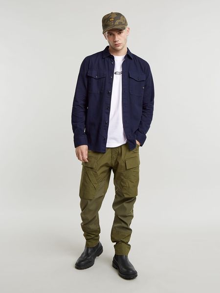 G-Star Koszula - Slim fit - w kolorze granatowym rozmiar: L. Niebieskie koszule G-Star, l, bez wzorów, z bawełny, bez kołnierzyka, bez ramiączek. Za 180.06 zł.