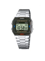 Casio Zegarek Vintage A163WA-1QES Srebrny. Szare, cyfrowe zegarki Casio, srebrne. Za 179.99 zł.