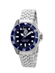 U.S. Polo Assn. Zegarek kwarcowy w kolorze srebrno-granatowym rozmiar: onesize. Szare, analogowe zegarki U.S. Polo Assn., ze stali. Za 391.99 zł.