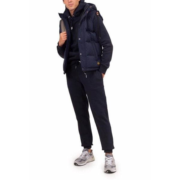 Kurtka bez rękawów z kapturem Superdry Everst. Niebieskie kurtki Superdry, m, bez wzorów, z puchu, z kapturem. W wyprzedaży za 471.50 zł.