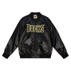 Kurtka Milwaukee Bucks Big Face 4.0. Czarne kurtki Mitchell & Ness, m, bez wzorów, z materiału, bez kaptura. Za 538.50 zł.