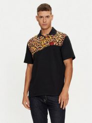 Just Cavalli Polo 76OAG6R2 Czarny Regular Fit. Czarne koszulki polo Just Cavalli, m, bez wzorów, z bawełny, bez kołnierzyka, bez ramiączek. Za 759.99 zł.