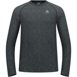 Koszulka z długim rękawem do biegania męska Odlo ESSENTIAL SEAMLESS. Szare bluzki z długim rękawem ODLO, m, bez wzorów, bez kołnierzyka, bez ramiączek. W wyprzedaży za 237.45 zł.