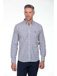 The Time of Bocha Koszula - Regular fit - w kolorze biało-niebieskim rozmiar: M. Białe koszule The Time of Bocha, m, bez wzorów, z bawełny, bez kołnierzyka, bez ramiączek. Za 130.99 zł.