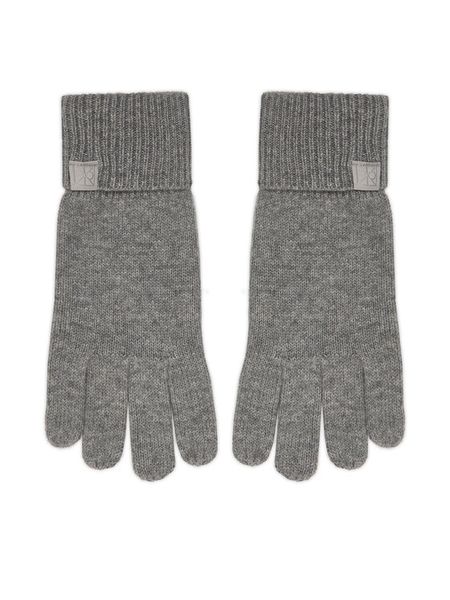 Calvin Klein Rękawiczki Emblem LV14D8016G Szary. Szare rękawiczki CALVIN KLEIN, bez wzorów, z dzianiny. Za 349.99 zł.