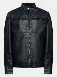 Brave Soul Kurtka z imitacji skóry MJK-JONES Czarny Regular Fit. Czarne kurtki Brave Soul, l, bez wzorów, ze skóry, bez kaptura. Za 179.99 zł.