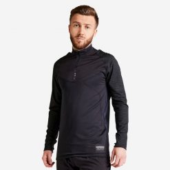 Bluza do piłki nożnej CLR. Czarne bluzy KIPSTA, xs, bez wzorów, z materiału, bez kaptura. W wyprzedaży za 49.99 zł.