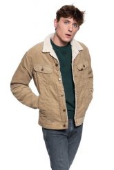 KURTKA ZIMOWA LEE SHERPA RIDER ANTILOPE L87AFA30. Brązowe kurtki Lee, na zimę, l, bez wzorów, ze sztruksu, bez kaptura. Za 359.99 zł.