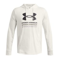 Bluza męska Under Armour Rival Terry Graphic Hood. Białe bluzy Under Armour, m, bez wzorów, bez kaptura. Za 209.99 zł.