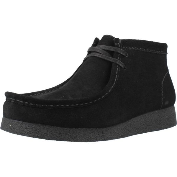 Buty CLARKS WALLABEEEVO BT Czarny. Czarne buty turystyczne Clarks, bez wzorów, ze skóry, bez zapięcia, trekkingowe. Za 415.99 zł.