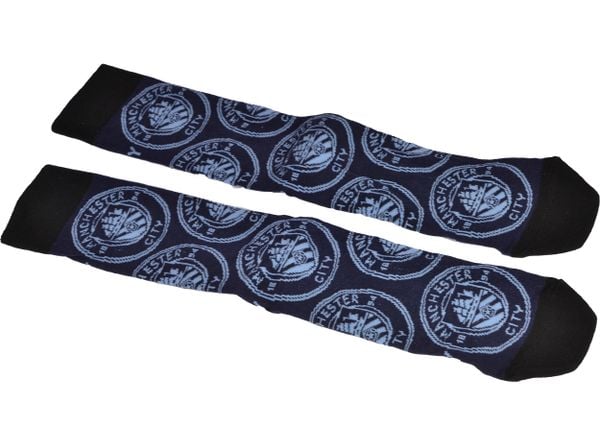 Skarpety Manchester City - licencjonowane. Niebieskie skarpety MANCHESTER CITY, bez wzorów, z bawełny. Za 53.99 zł.