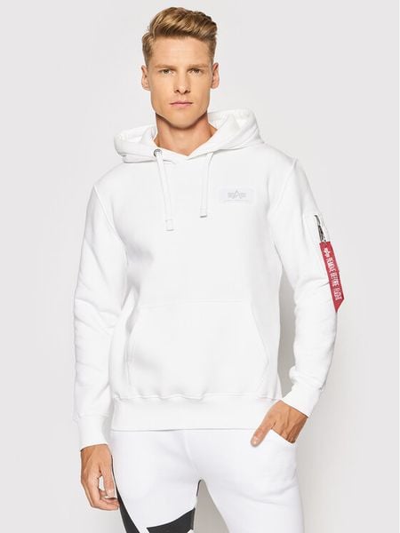 Alpha Industries Bluza Back Print 178318 Biały Regular Fit. Białe bluzy Alpha Industries, m, bez wzorów, z bawełny, bez kaptura. Za 219.00 zł.