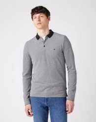WRANGLER LS REFINED POLO MĘSKA KOSZULKA BLACK W7F9KH100 112131817. Czarne koszulki polo Wrangler, m, bez wzorów, bez kołnierzyka, bez ramiączek. Za 119.99 zł.