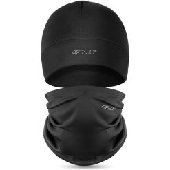 Czapka i komin - zestaw termiczny 4FIZJO one size. Czarne szaliki 4FIZJO, bez wzorów, z elastanu. Za 79.99 zł.