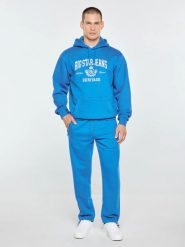 Bluza męska z kapturem i logo big star niebieska noel 401. Niebieskie bluzy BIG STAR, l, bez wzorów, z dzianiny, z kapturem. Za 249.99 zł.