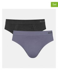 Sloggi Slipy (2 pary) "Go Smooth" w kolorze szaro-czarnym rozmiar: M. Czarne slipki Sloggi, m, bez wzorów. Za 64.95 zł.