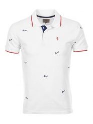 Peak Mountain Koszulka polo "Clamar" w kolorze białym rozmiar: XXL. Białe koszulki polo Peak Mountain, xxl, bez wzorów, z bawełny, bez kołnierzyka, bez ramiączek. Za 96.37 zł.