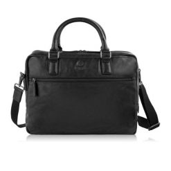 Skórzana torba męska na laptopa czarna lekka torba biznesowa Paolo Peruzzi SL-13-BL. Czarne torby na laptopa . Za 459.00 zł.